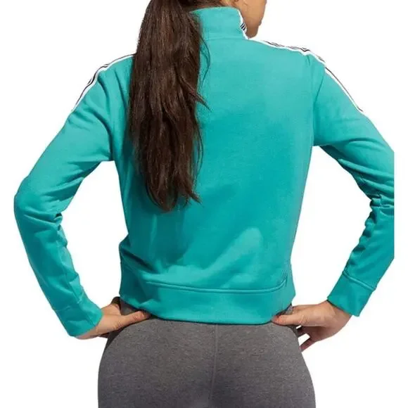 ADIDAS WOMEN'S CHANGEOVER 1/2 ZIP PULLLOVER SWEATER Green Blokecore Athletisure - Picture 7 of 11